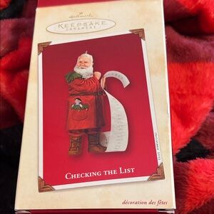 Hallmark Keepsake Ornament - Santa with List in Red and White
